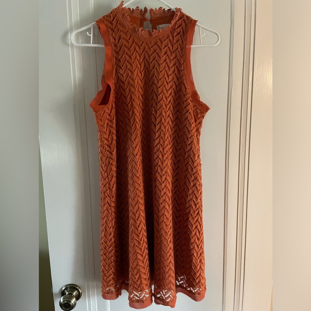 Altar’d State adorable sleeveless A line dress flirty lacy size Large